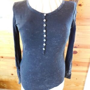 Black Button-Up Women's Top